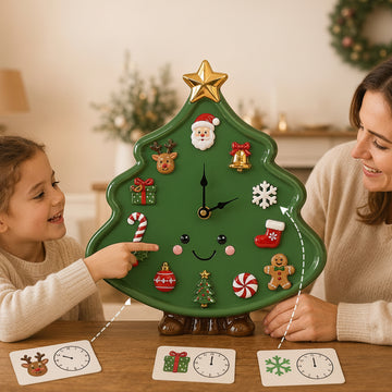 Interactive Christmas Activity Clock with 12 Magnetic Icons