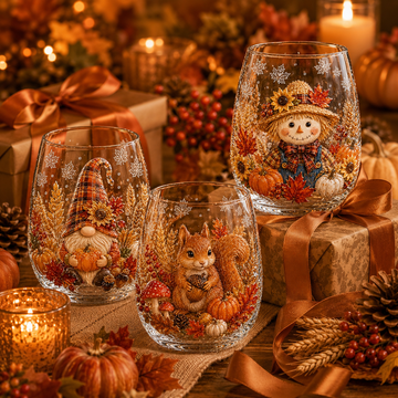 Autumn Harvest Glass Cup