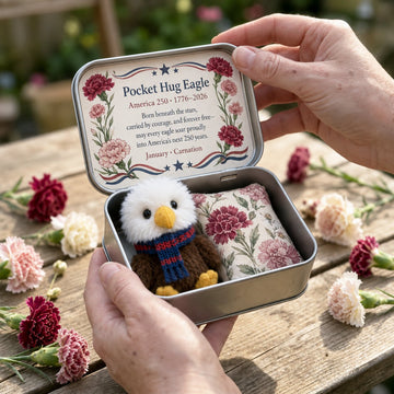 Pocket Hug Eagle Birth Flower Keepsake Tin