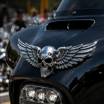 Winged Skull Motorcycle Fairing Emblem