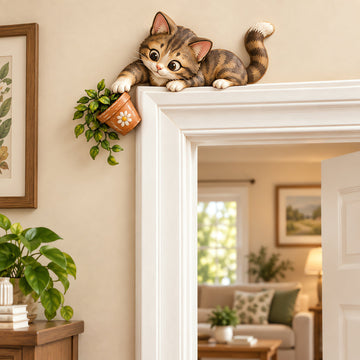 Adorable Kitty Door Frame Corner Decor