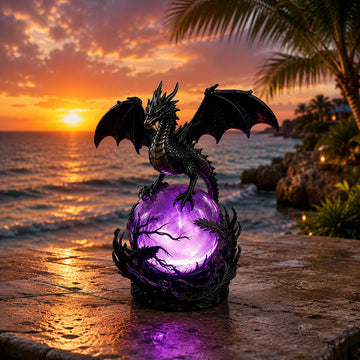 Gothic Dragon Orb Lamp Mystical LED Fantasy Room Decor