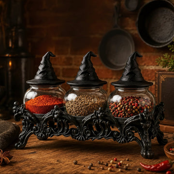 Witch-Hat Gothic Spice Jar Set