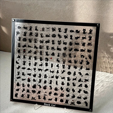 Black Focused Healing Acrylic Cute Cat Puzzle