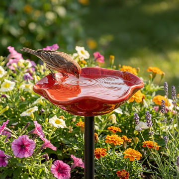 Ceramic Flower Bird Feeder for Garden
