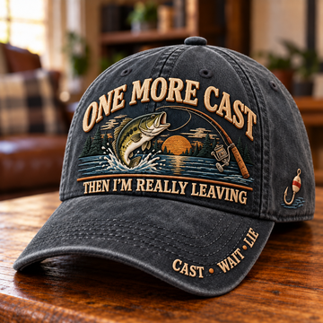 One More Cast Fisherman Humor Baseball Cap