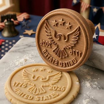 America 250 Wooden Cookie Stamp – Bake with Patriot Pride
