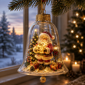 Glowing Christmas Story Ornament – Mini Holiday Scene