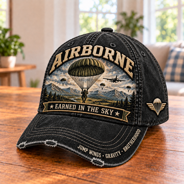 Airborne Earned In The Sky Baseball Cap