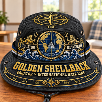 Golden Shellback Equator & Date Line Boonie Hat