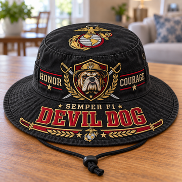 Devil Dog Honor & Courage Marine Veteran Boonie Hat