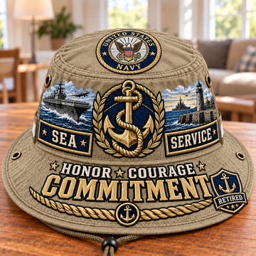Sea Service Commitment Retired Navy Veteran Boonie Hat