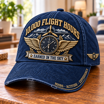 10,000 Flight Hours Earned In The Sky Baseball Cap