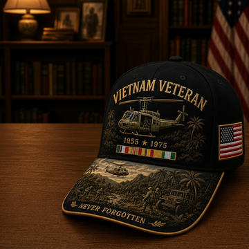 Vietnam Veteran UH-1 Never Forgotten Commemorative Cap