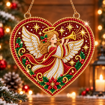 DIY Christmas Angel Heart Ornament