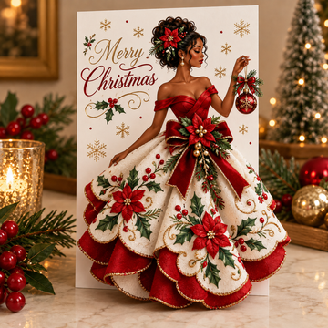 3D Christmas Dress Greeting Card&nbsp;