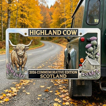 Highland Cow License Plate Frame