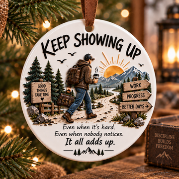 Keep Going Men’s Motivational Ornament