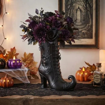 Halloween Witch Boot Vase