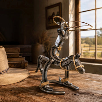 Handcrafted Cowboy Iron Pony Ornament