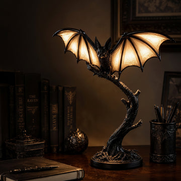 Glowing Bat Desk Lamp Glow-in-the-Dark Gothic Lighting