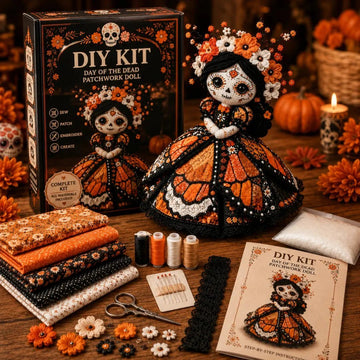 Day of the Dead Patchwork Doll DIY Sewing Kit