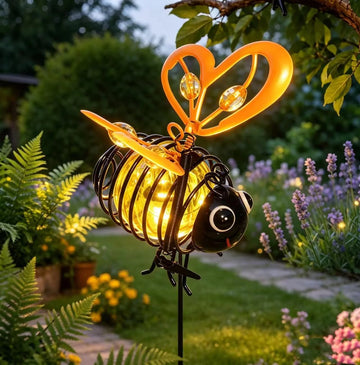 Hanging Solar Bee Light – Warm Amber Glow, Flicker-Free