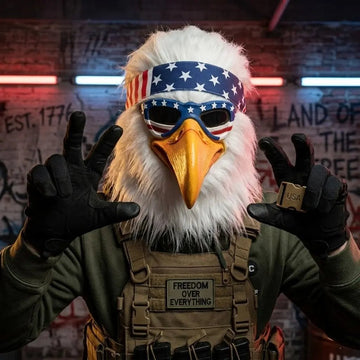 Latex Eagle Mask with American Flag Headband