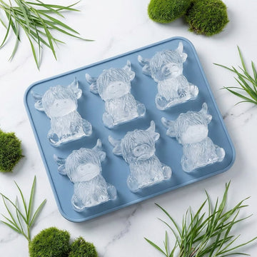 Mini Ice Cube Tray in the Shape of a Highland Cow