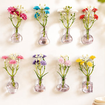 Mini Magnetic Flower Vase Fridge Magnets Cute Floral Home Decor
