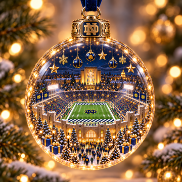 Game Day Glow – Light-Up Football Stadium Christmas Ornament