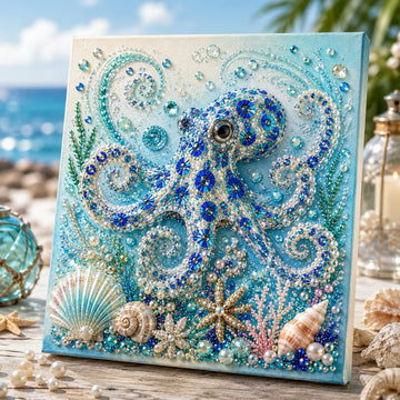 Ocean Theme Pearl Art DIY Kit | 3D Sparkling Coastal Wall Decor