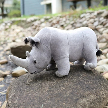Realistic African Wildlife Rhinoceros Plush Toy