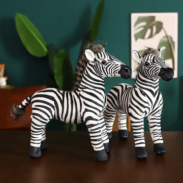 Lifelike Safari Zebra Plush Toy