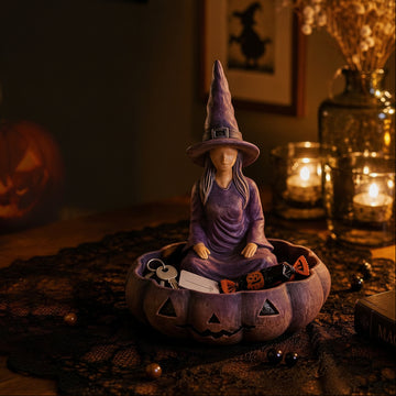 Witch Pumpkin Storage Tray - Resin Halloween decorations