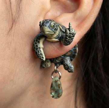 Sea Turtle Huggie Ear Cuffs – Ocean Novelty Jewelry