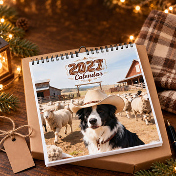 Cowboy Border Collie 2027 Calendar