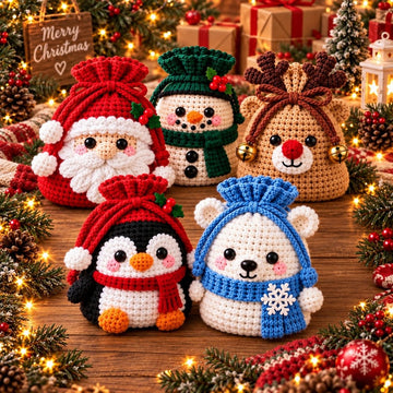 Christmas Crochet Character Gift Pouch