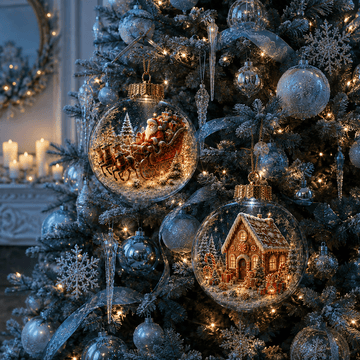 Christmas Winter Scene Globe Ornament Collection