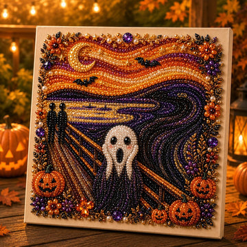 Halloween Theme Pearl Art DIY Kit Pumpkin Ghost Gem Craft