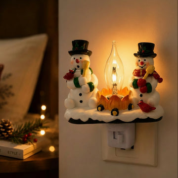 Snowman Fireplace Night Light — Bring Cozy Christmas Glow Home