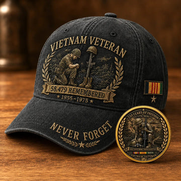 Vietnam Veteran 58,479 Remembered Cap Honor Coin Set