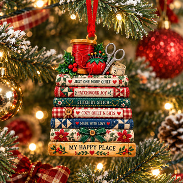 Stacked Book Keepsake Ornament