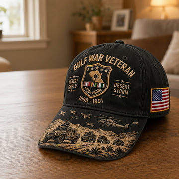 Gulf War Veteran Desert Shield & Desert Storm Commemorative Cap