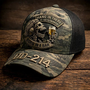 DD-214 Tactical Skull Camo Art Print Casual Cap
