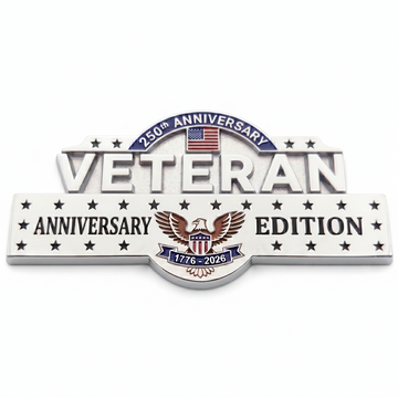 Veterans 250th Anniversary Metal Car Emblem