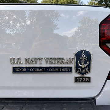 U.S. Military Veteran Car Emblem Metal Badge Collection