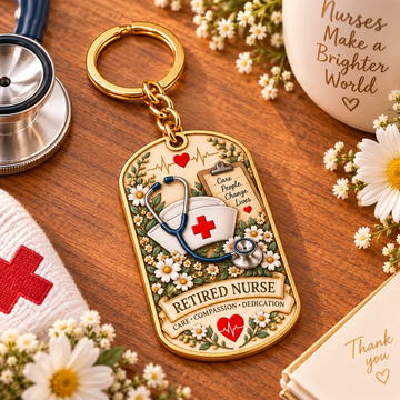 Retired Nurse Keychain