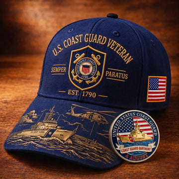 U.S. Coast Guard Veteran Semper Paratus Tribute Cap Coin Set