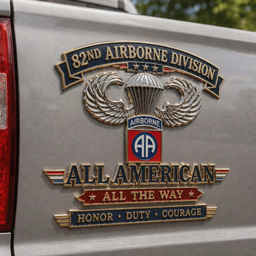 U.S. Army 82nd Airborne Division Tribute Metal Car Emblem